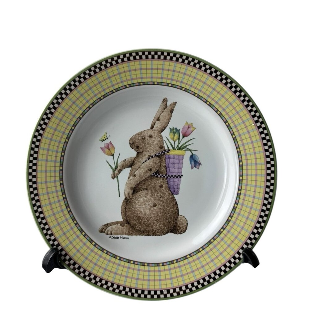 Debbie Mumm EASTER Bunny Rabbit Plate SAKURA 1998 Yellow